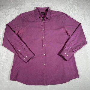 Boss Hugo Boss Dress Shirt Men Size 16.5 34 35 Striped Long Sleeve 100% Cotton